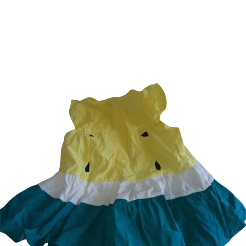 Chic Yellow Watermelon Dress Girls Size 2T Summer Casual gauze